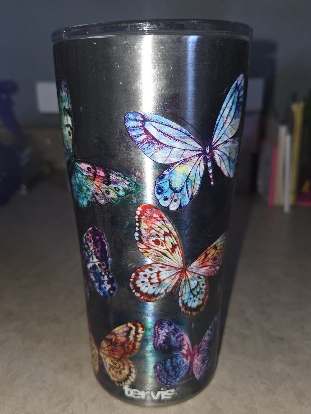 Tervis Stainless Tumbler with Colorful Butterfly Design 20 oz